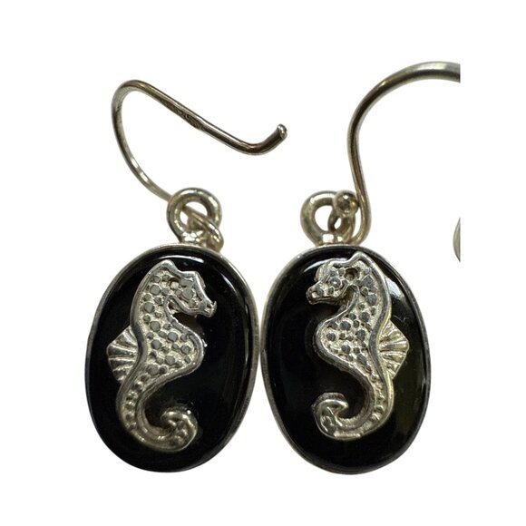 Sterling Silver Seahorse Earrings - Picture 1 of 3